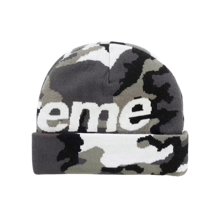Supreme Big Logo Beanie FW25 Snow Camo N-Hype beanie czapka streetwearowa camouflage
