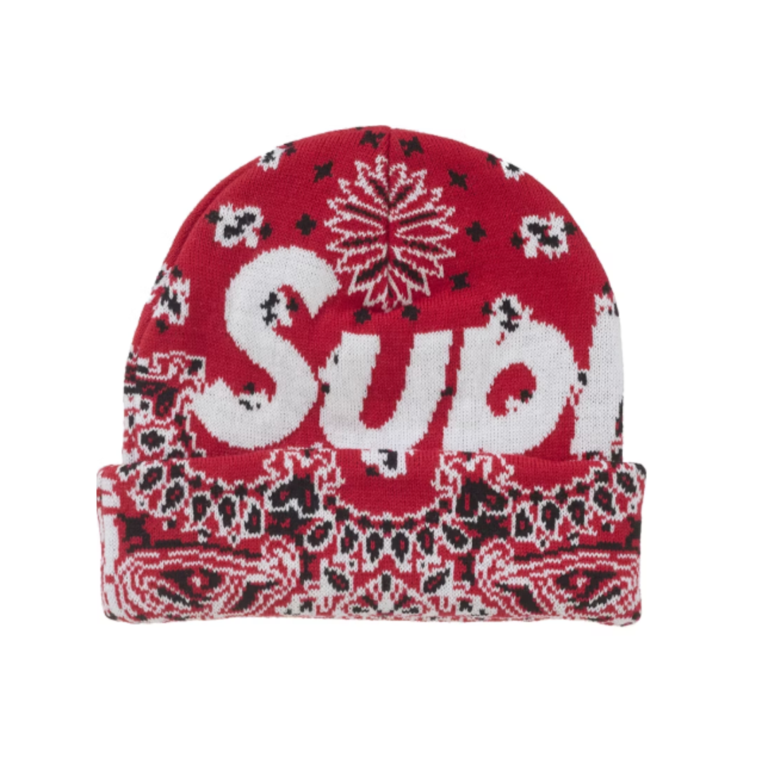 Supreme Big Logo Beanie Red Bandana - N-Hype