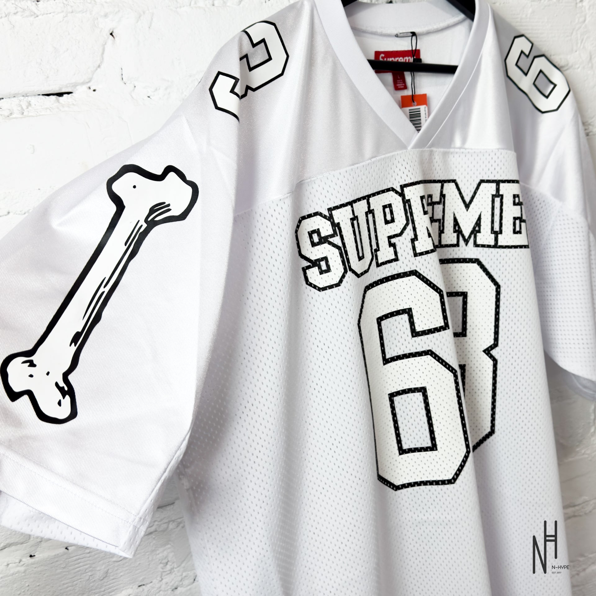 Supreme Bones Football Jersey White | N-Hype