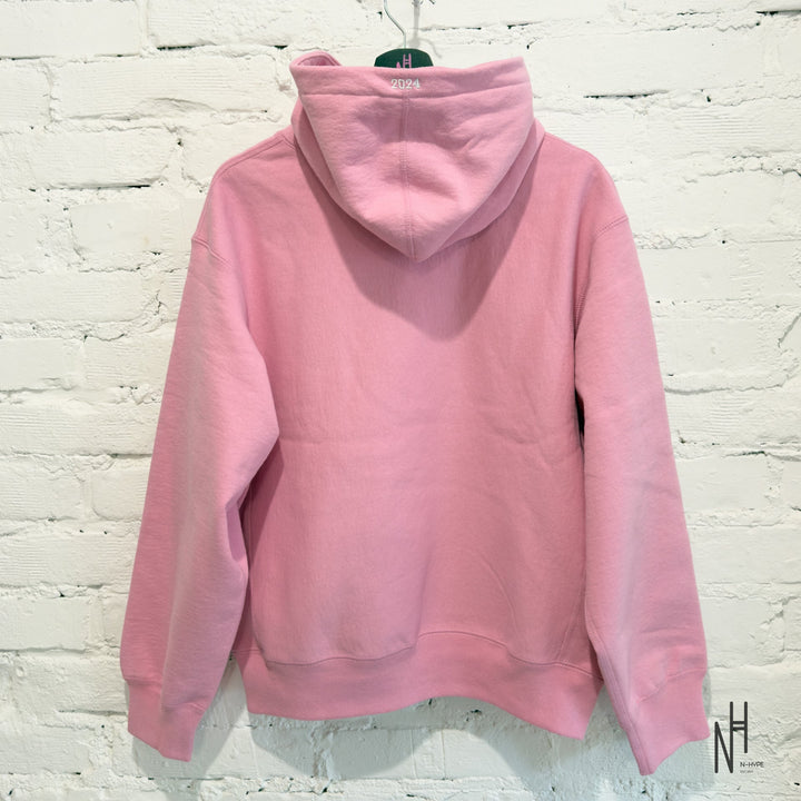 Supreme Box Logo Hooded Sweatshirt FW24 Pink N-Hype Sweatshirt.