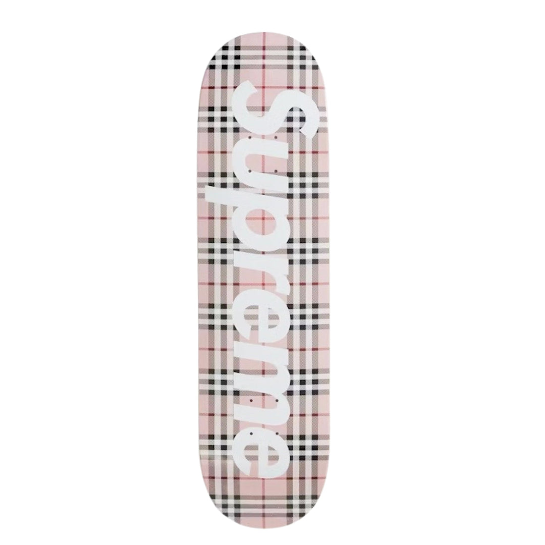 Supreme Burberry Skateboard Deck Pink desk N-Hype