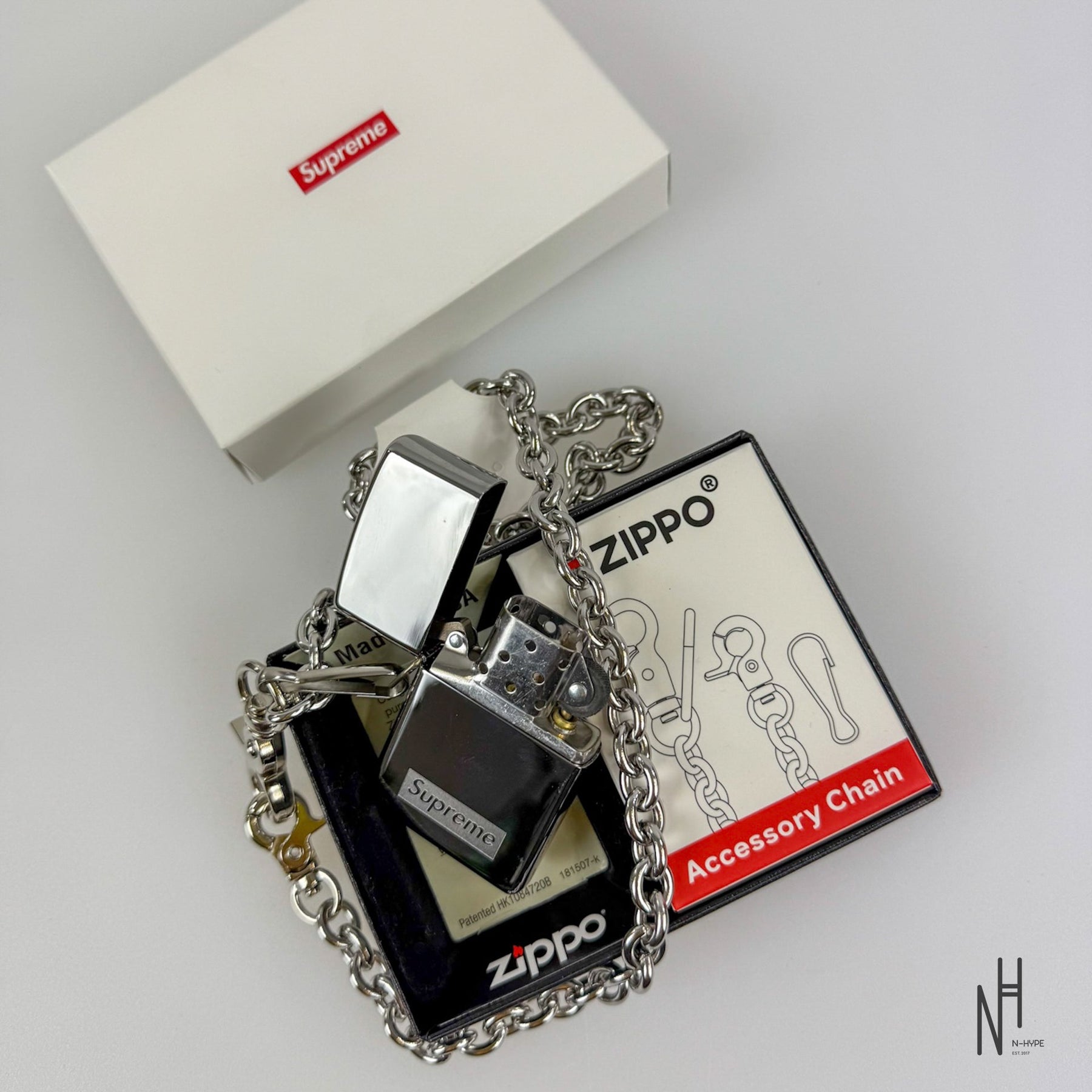 Supreme Chain Zippo Silver – Limited Edition Chain Lighter | N-Hype