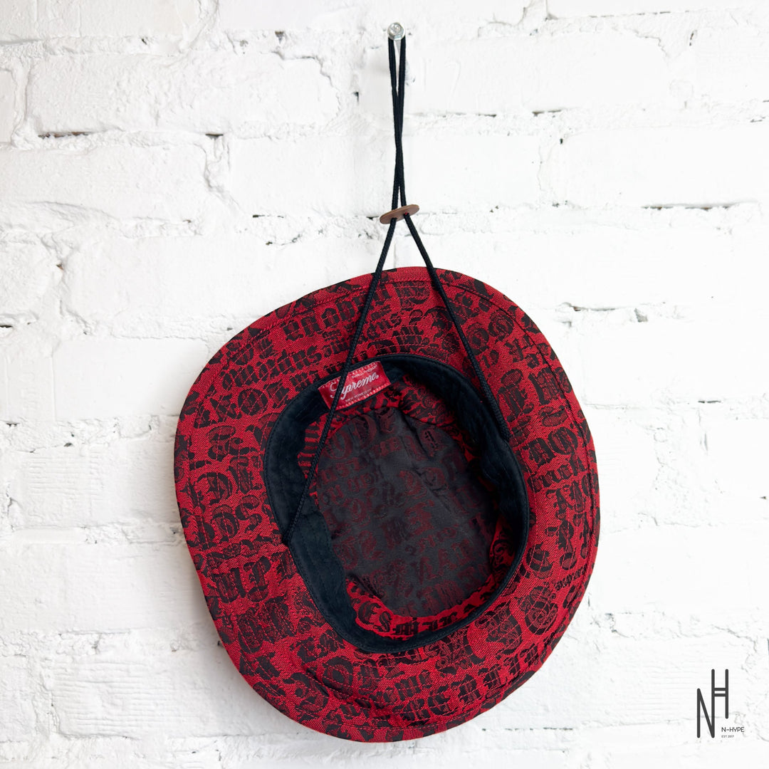 Supreme Cities Jacquard Boonie Hat czerwony N-Hype - streetwearowy kapelusz Jacquard.