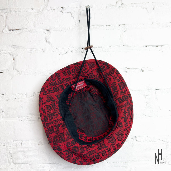 Supreme Cities Jacquard Boonie Hat czerwony N-Hype - streetwearowy kapelusz Jacquard.