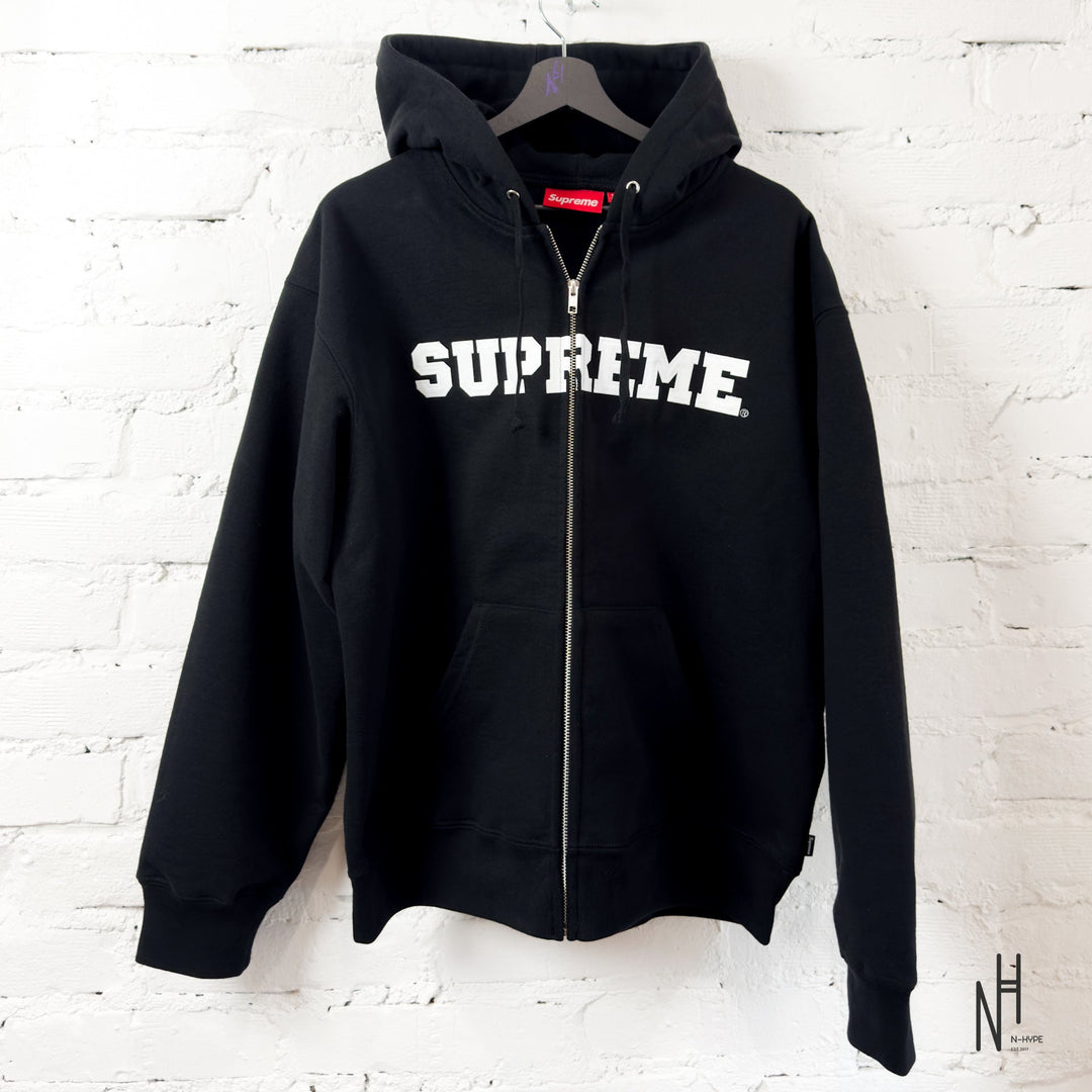 Supreme Collegiate Applique Zip Up Hooded Sweatshirt Black N-Hype
