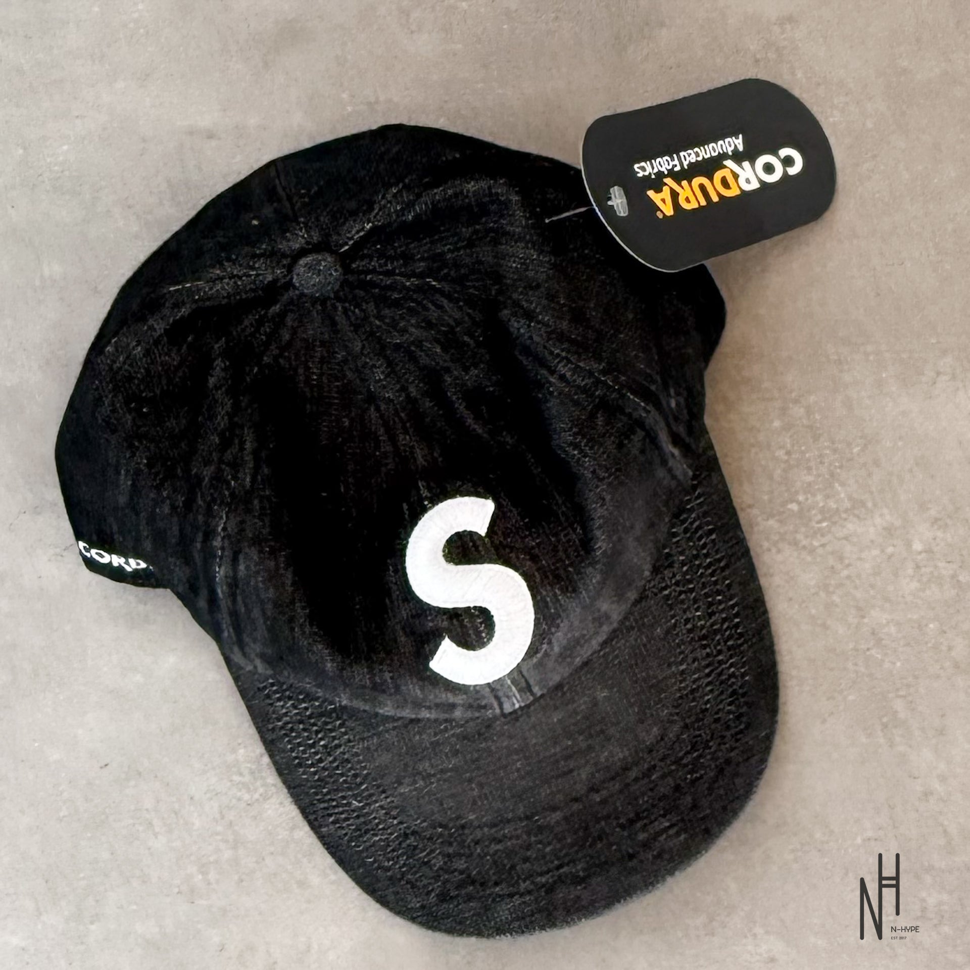 Supreme Cordura Denim S Logo 6-Panel Black | N-Hype
