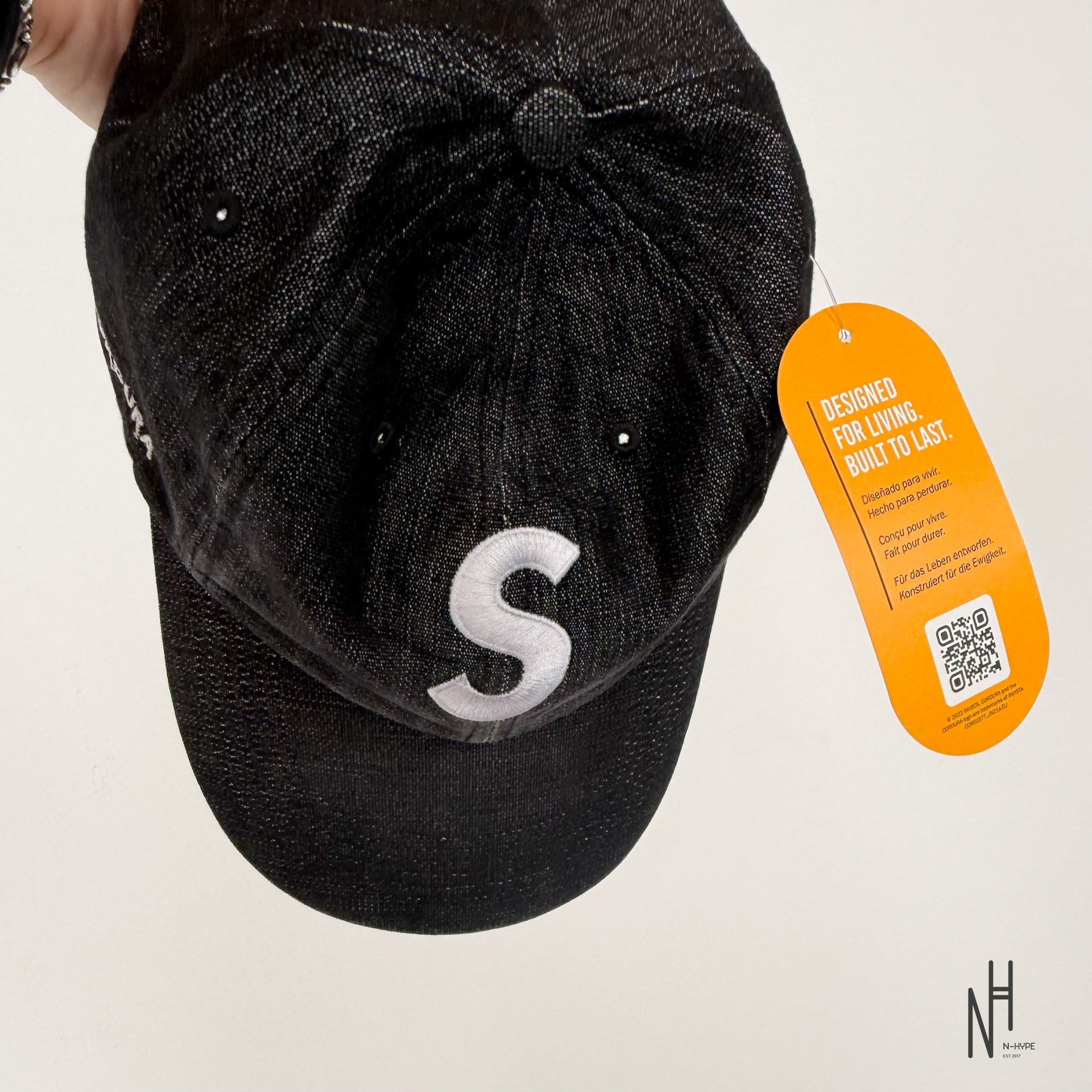 Supreme Cordura Denim S Logo 6-Panel Black | N-Hype