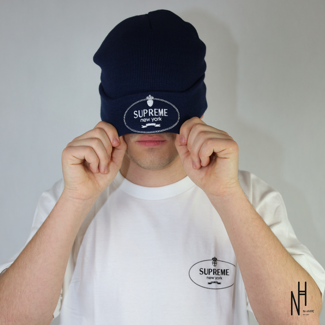 Supreme　Crest Beanie Supreme Crest Beanie Navy | N-Hype