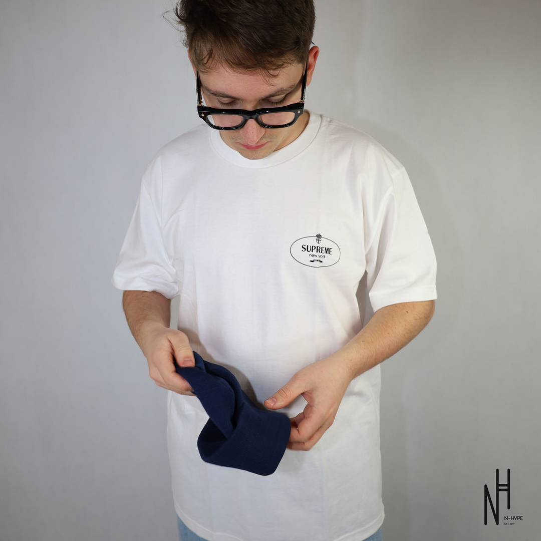 Supreme Crest Tee FW24 White T-shirt N-Hype streetwear shop.