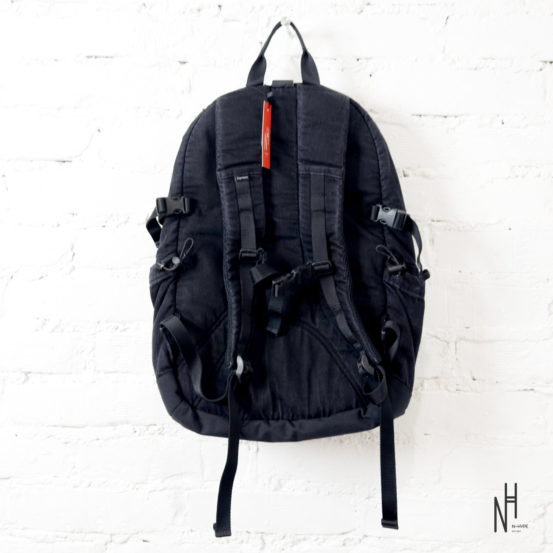 【極美品】Supreme Denim Backpack black Supreme Denim Backpack Black | N-Hype