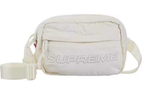 Supreme Denim Mini Shoulder Bag White N-Hype luxury streetwear fashion accessory.