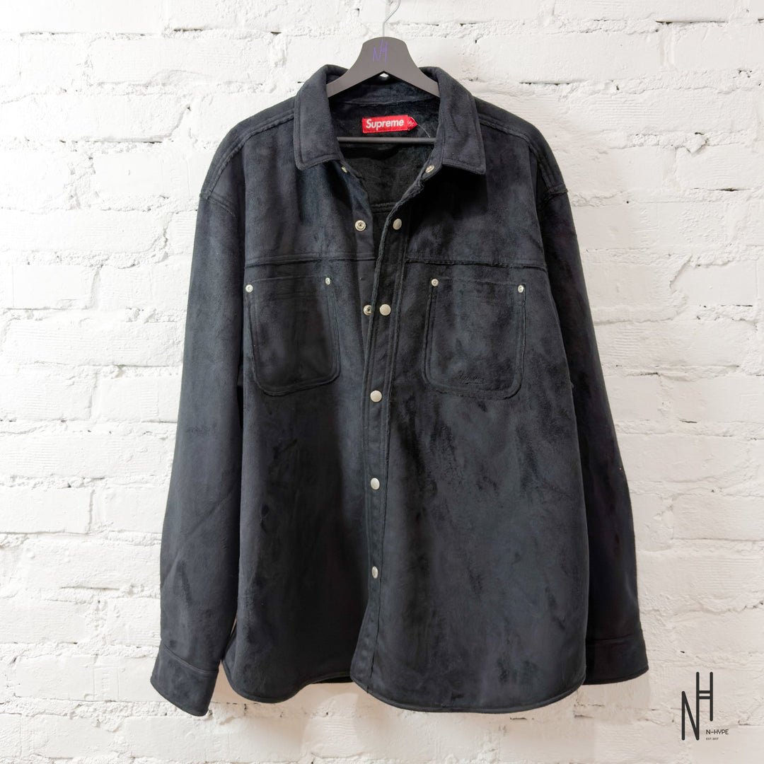 Supreme Faux Suede Snap Shirt czarna N-Hype.