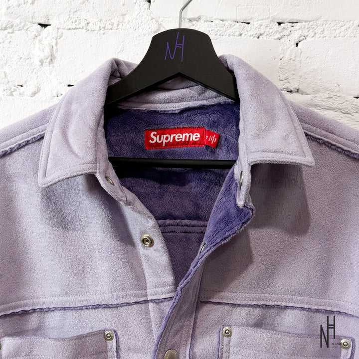 Supreme Faux Suede Snap Shirt Lilac koszulka męska N-Hype