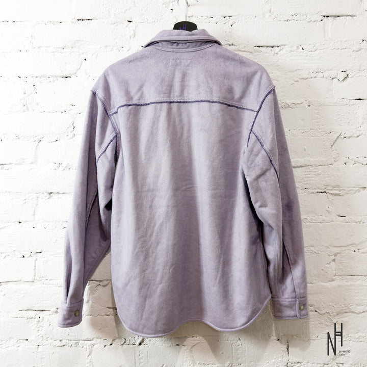 Supreme Faux Suede Snap Shirt w kolorze liliowym N-Hype.