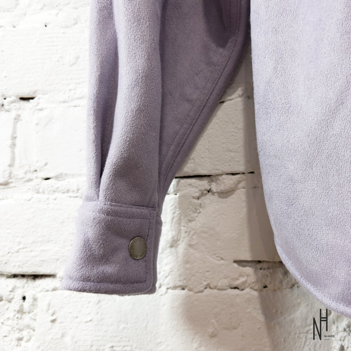 Supreme Faux Suede Snap Shirt lilac koszulka męska N-Hype