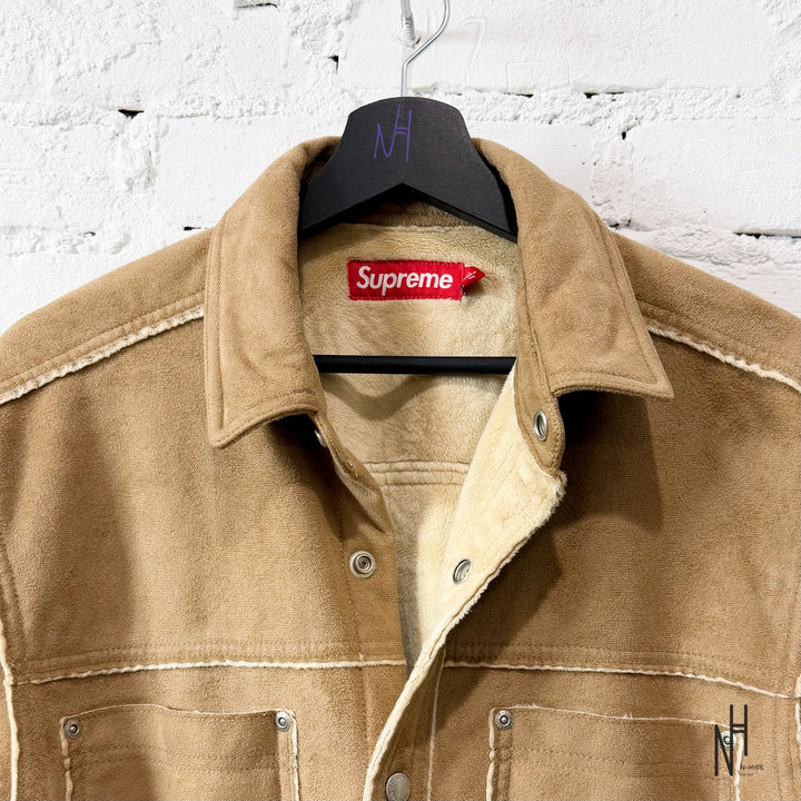 Supreme Faux Suede Snap Shirt tan N-Hype.