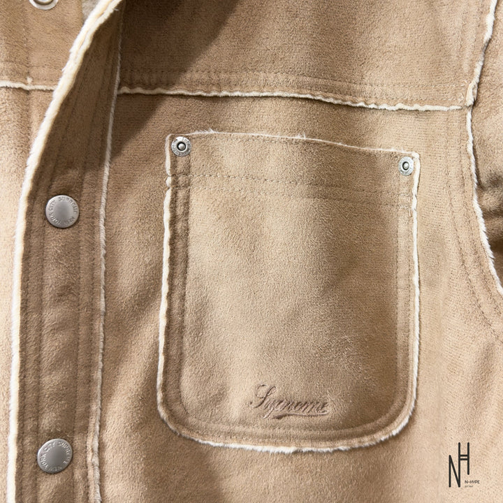 Supreme Faux Suede Snap Shirt w kolorze Tan N-Hype.