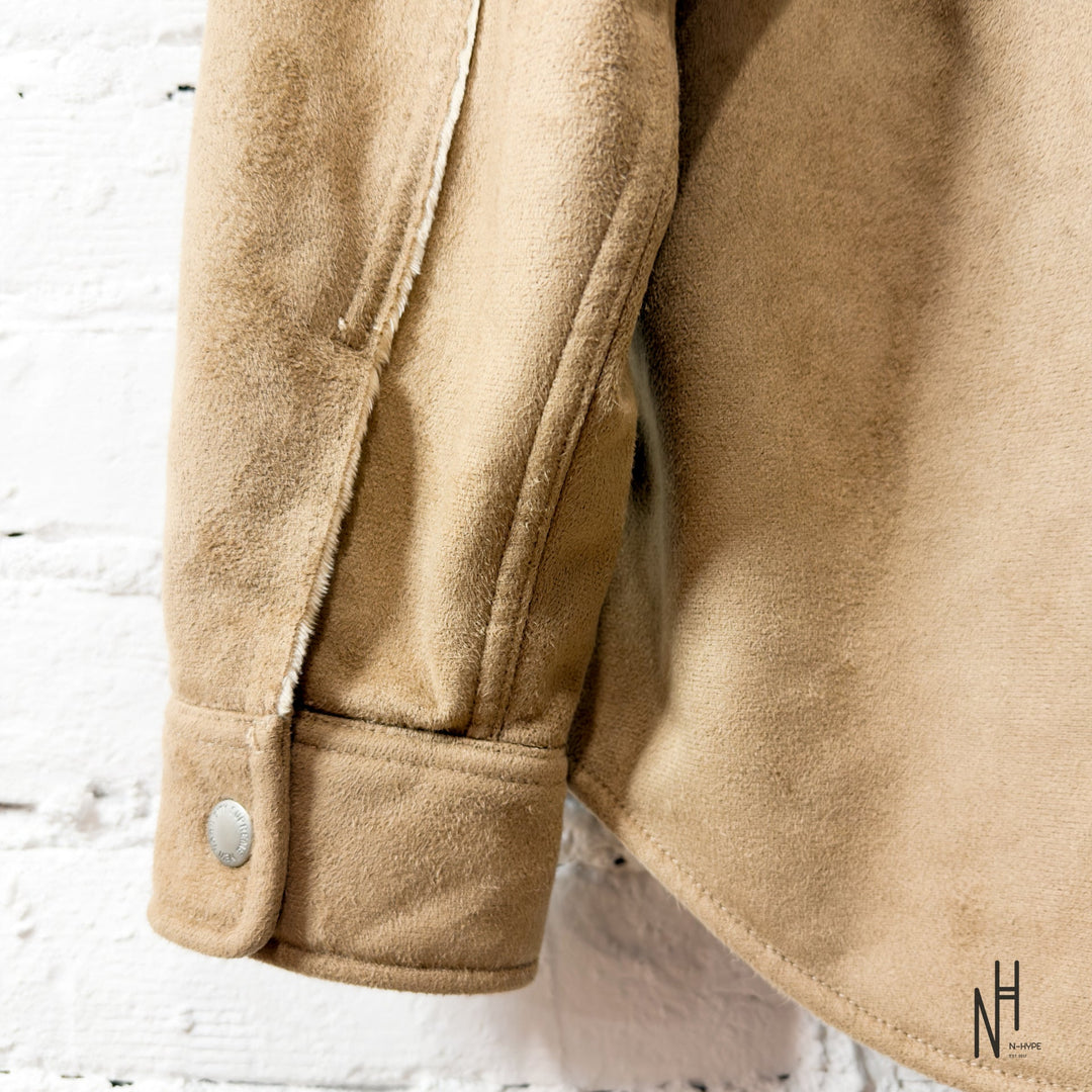 Supreme Faux Suede Snap Shirt Tan N-Hype koszulka faux suede brązowa
