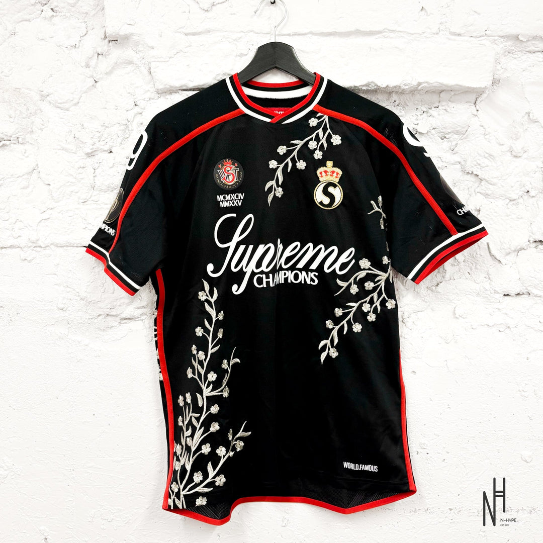 Supreme Floral Soccer Jersey Black - N-Hype