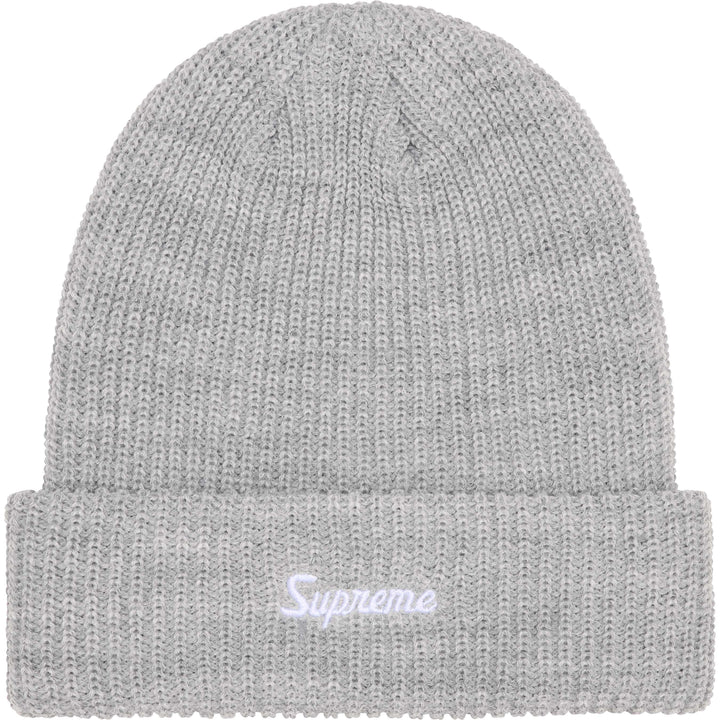 Supreme Loose Gauge Beanie Grey N-Hype streetwear hat wool blend fashion brand.