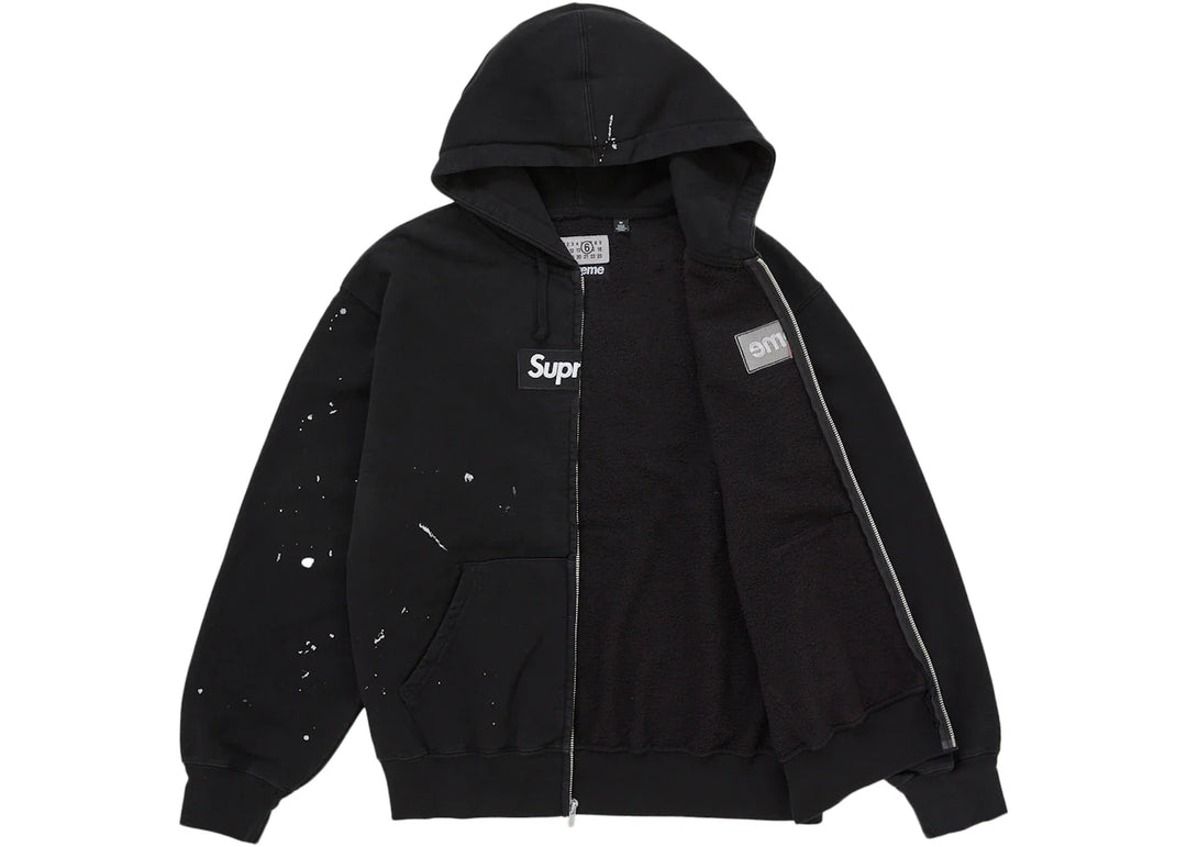 Supreme MM6 Maison Margiela Box Logo Zip Up Hooded Sweatshirt Black - Czarny - N-Hype