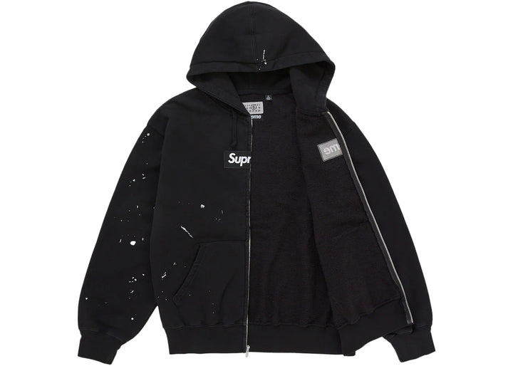Supreme MM6 Maison Margiela Box Logo Zip Up Hooded Sweatshirt Black - Czarny - N-Hype