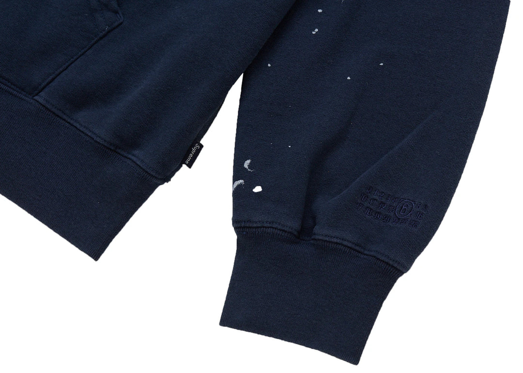Supreme MM6 Maison Margiela Box Logo Zip Up Hooded Sweatshirt Navy - Granat - N-Hype