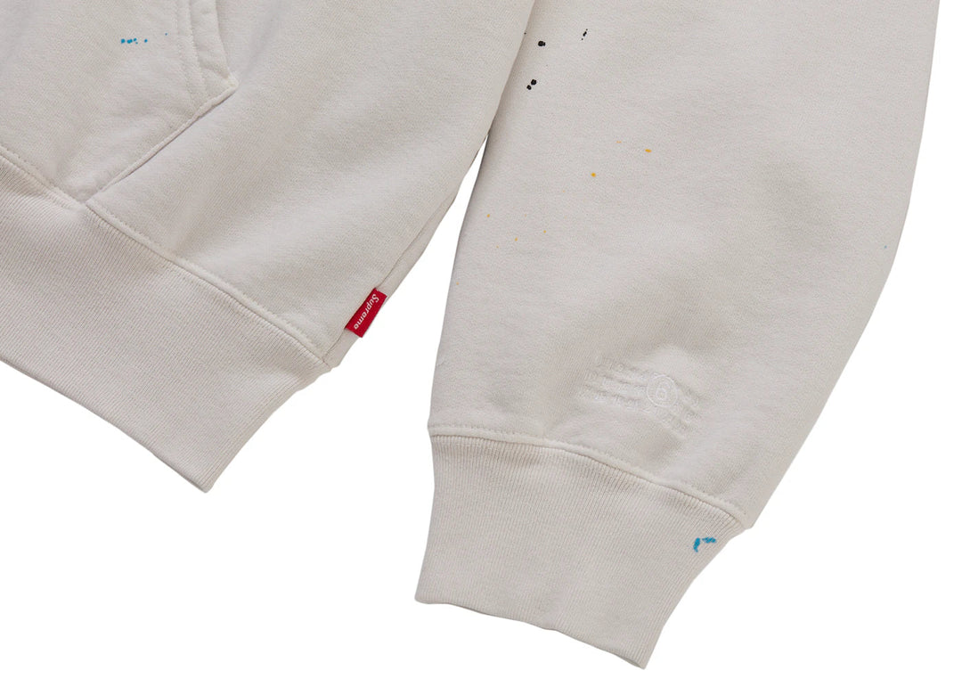 Supreme MM6 Maison Margiela Box Logo Zip Up Hooded Sweatshirt White - Biel - N-Hype