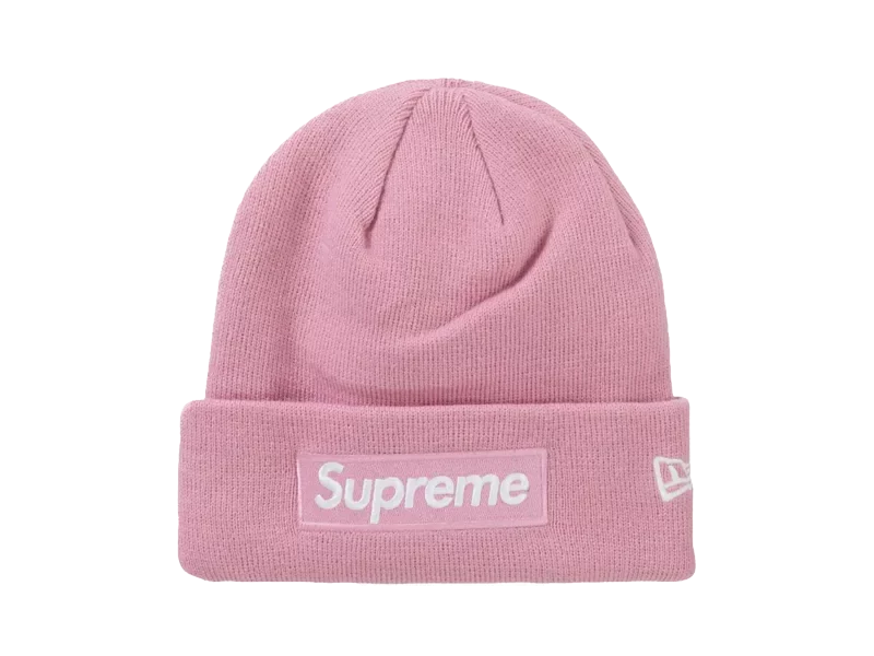 Supreme New Era Box Logo Beanie dusty pink N-Hype streetwear fashion
