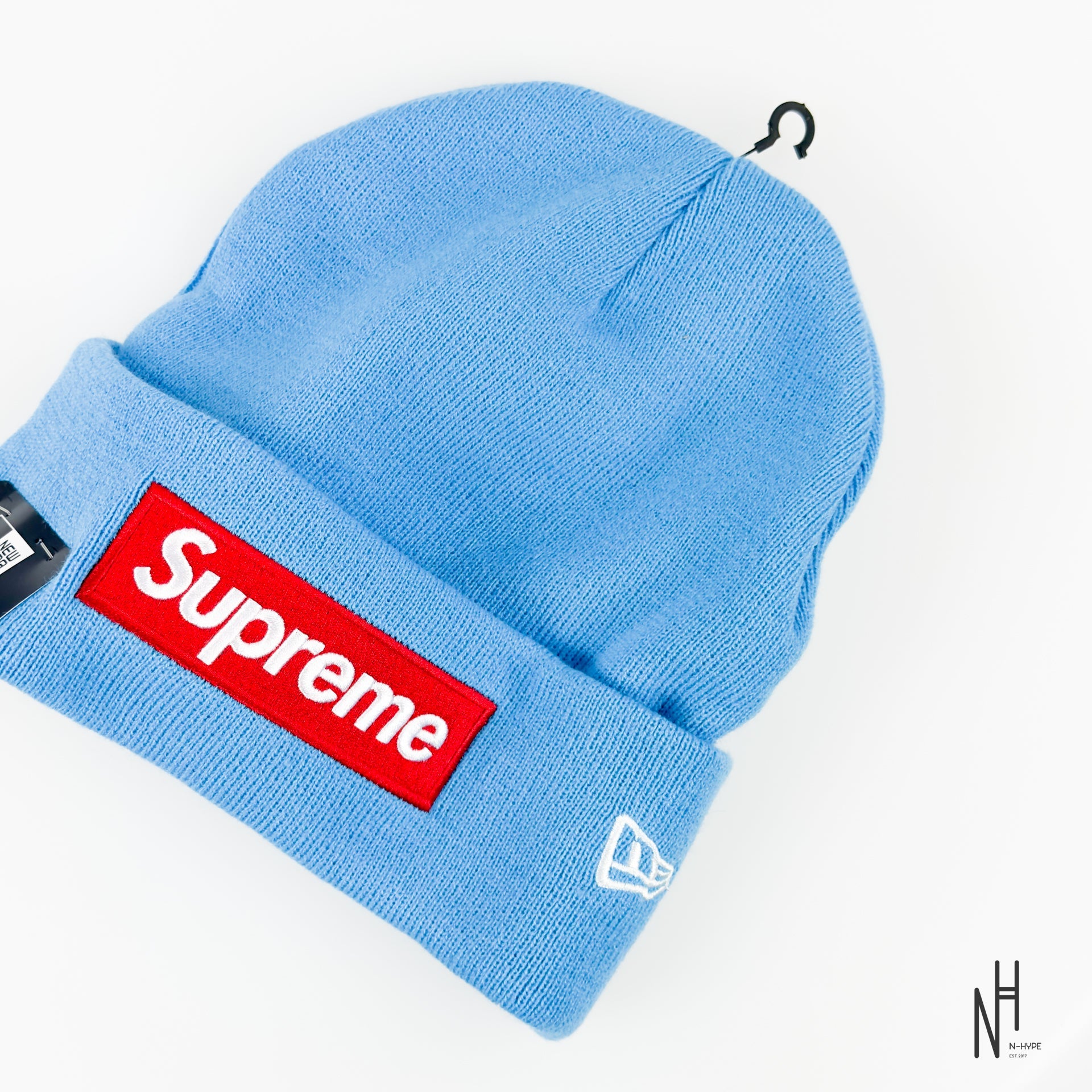 Buty Supreme New Era Box Logo Beanie (FW25) Cyan | N-Hype