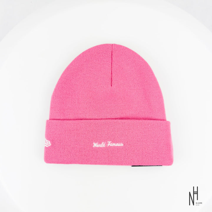 Supreme New Era Box Logo Beanie FW25 Magenta N-Hype streetwear pomarańczowy beanie.