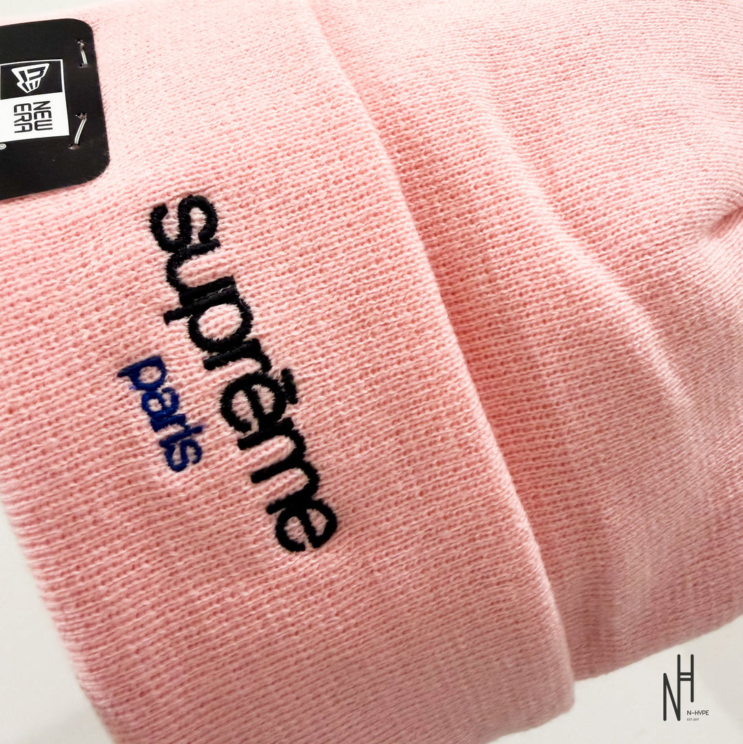 Supreme New Era Classic Logo Paris Beanie różowy N-Hype