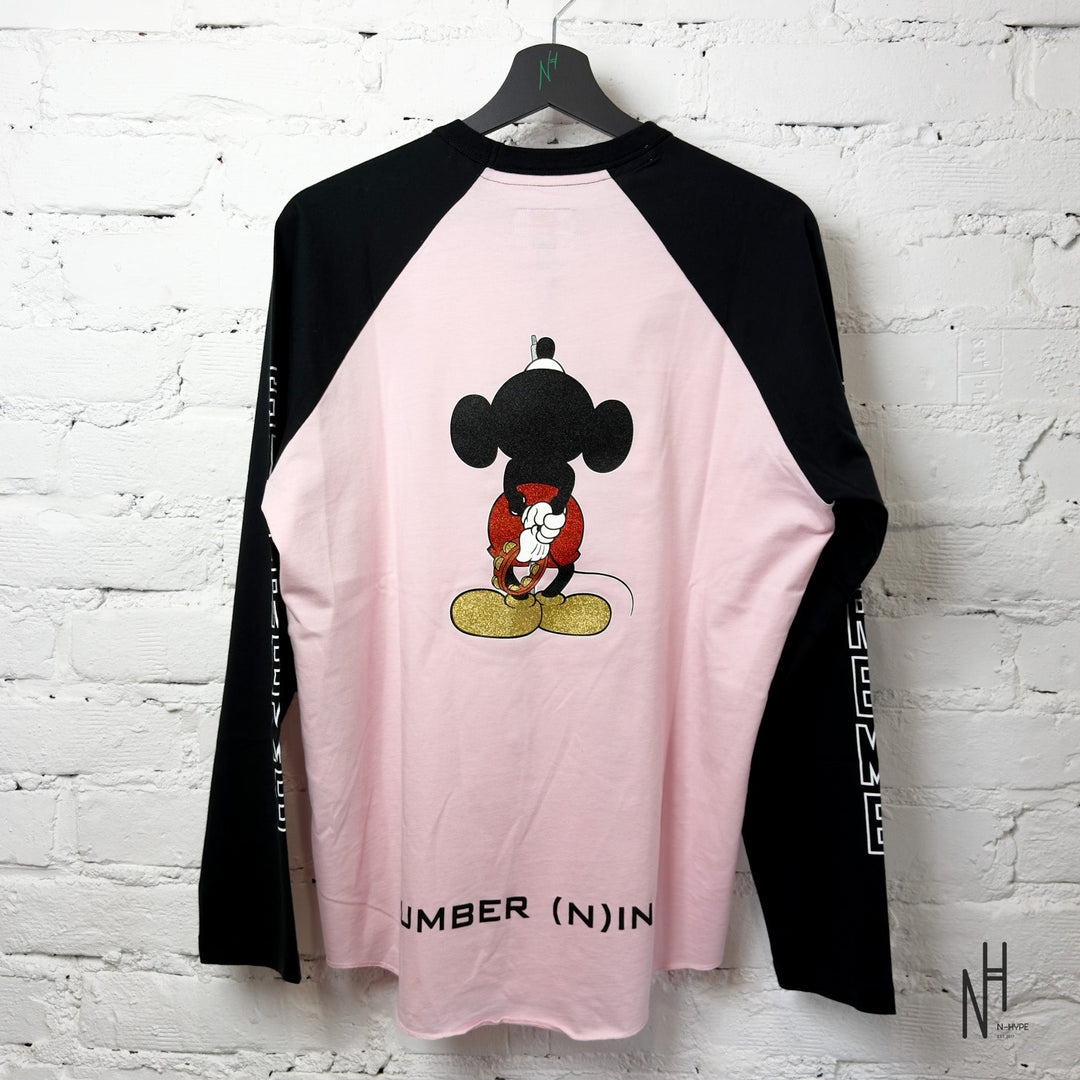 Supreme Number (N)ine Mickey Raglan Pink Long Sleeve Top N-Hype.