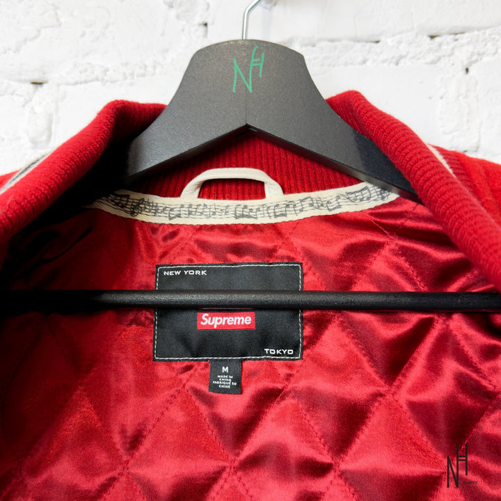 Supreme Number (N)ine Mickey Varsity Jacket Red N-Hype Streetwear Fashion.
