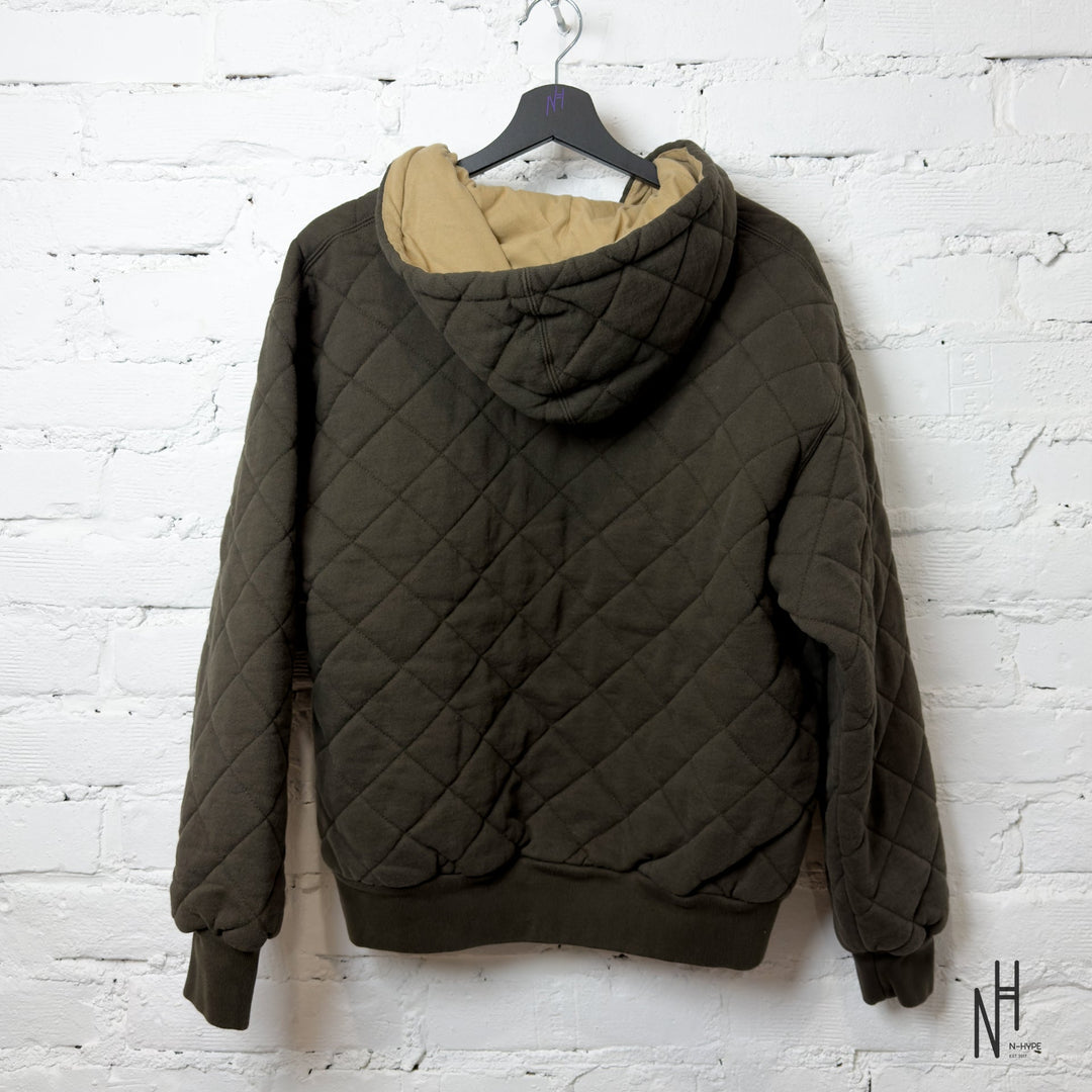 Supreme Quilted Zip Up Hooded Sweatshirt Dark Brown N-Hype.
