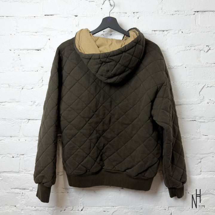 Supreme Quilted Zip Up Hooded Sweatshirt Dark Brown N-Hype.