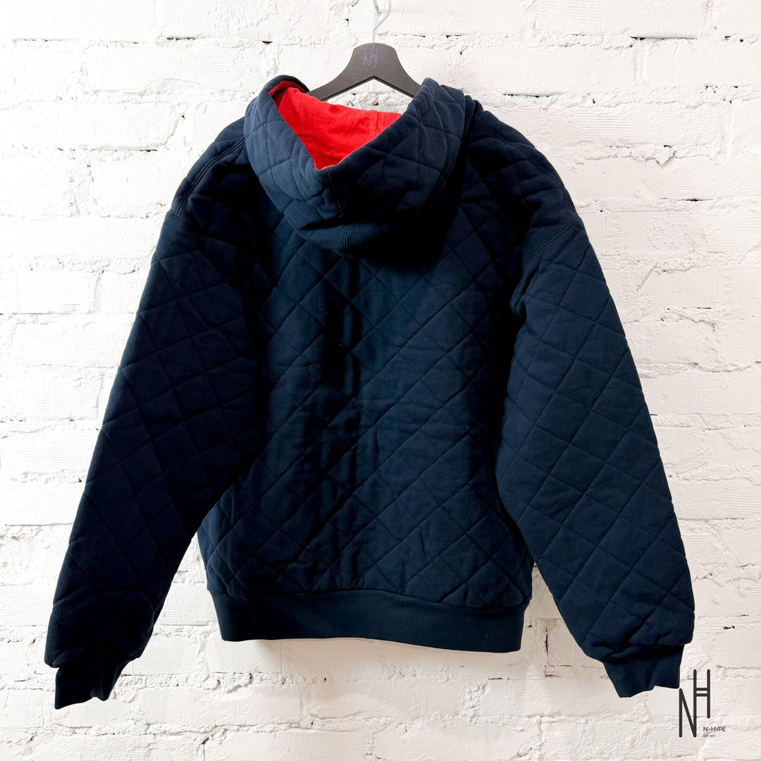 Supreme Quilted Zip Up Hooded Sweatshirt Navy męska N-Hype