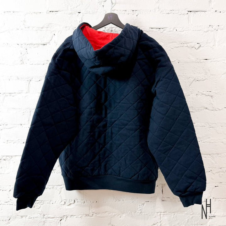 Supreme Quilted Zip Up Hooded Sweatshirt Navy męska N-Hype