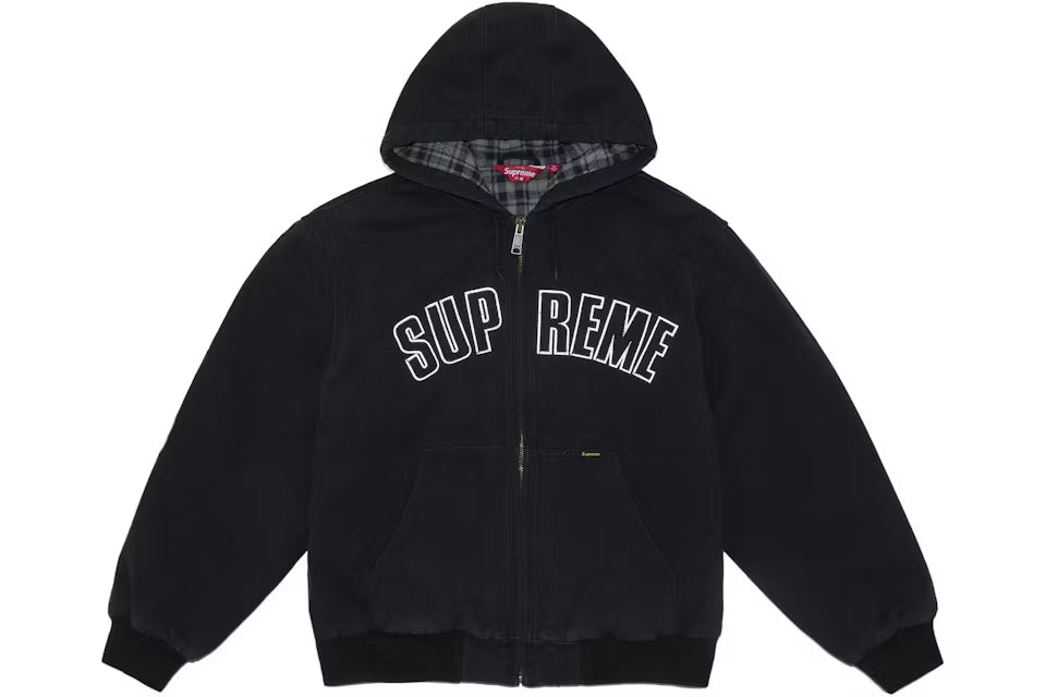Supreme Reflective Arc Hooded Work Jacket Black N-Hype streetwear jacket