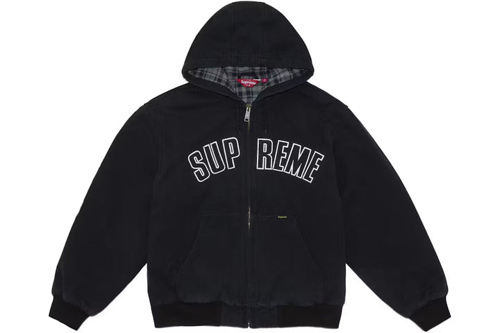 Supreme Reflective Arc Hooded Work Jacket Black N-Hype streetwear jacket