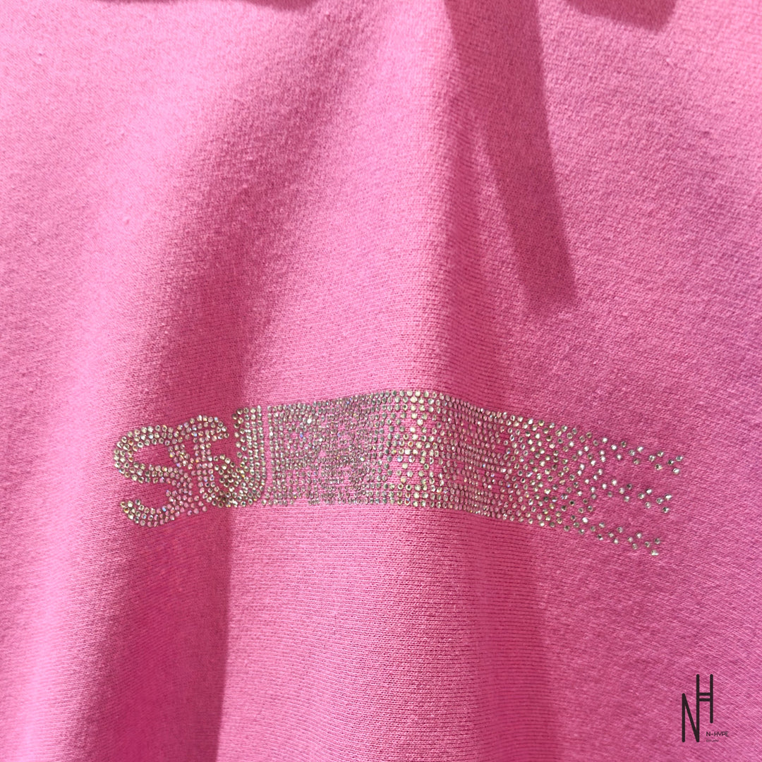 Supreme Swarovski Motion Logo Hooded Sweatshirt różowa N-Hype.