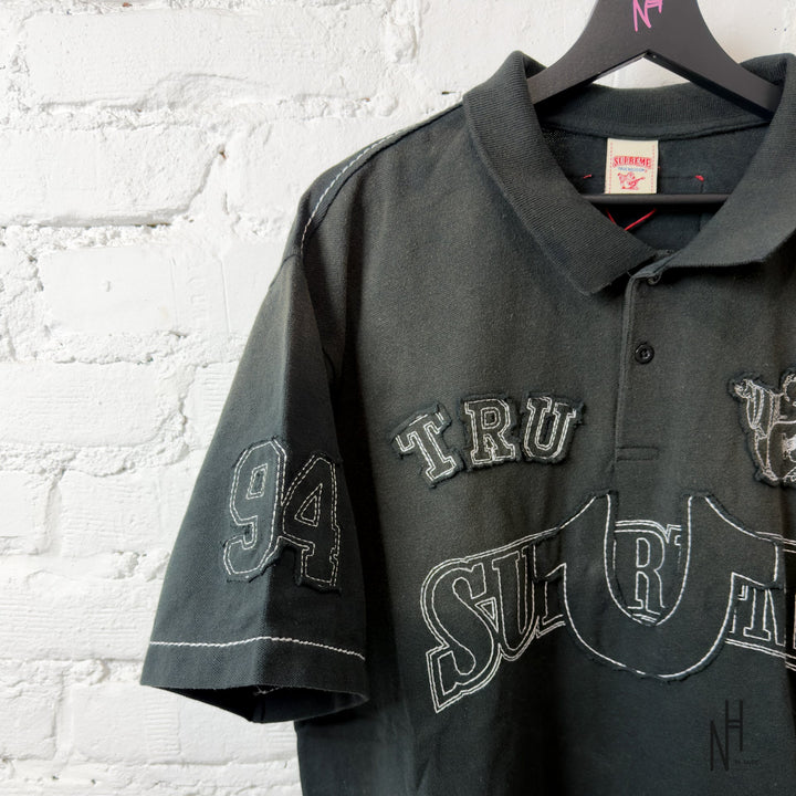 Supreme True Religion Applique Polo czarna koszulka męska N-Hype.