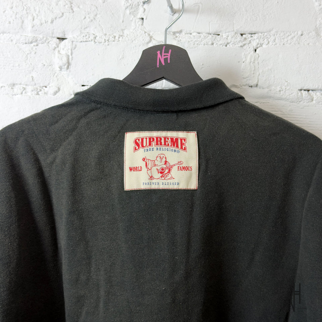Supreme True Religion Applique Polo czarna koszulka N-Hype.