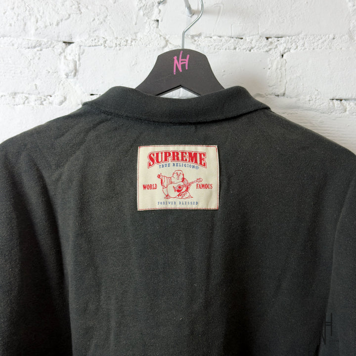 Supreme True Religion Applique Polo czarna koszulka N-Hype.