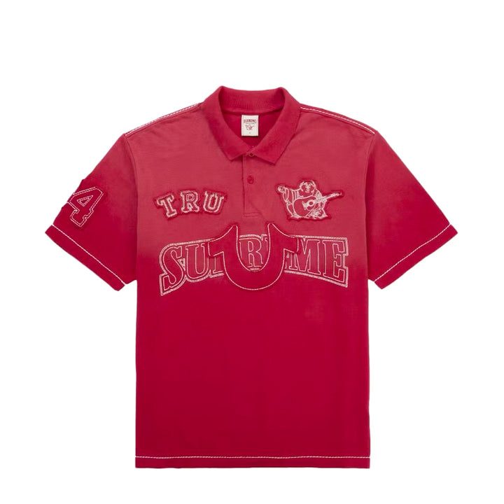 Supreme True Religion Applique Polo czerwona koszulka męska N-Hype