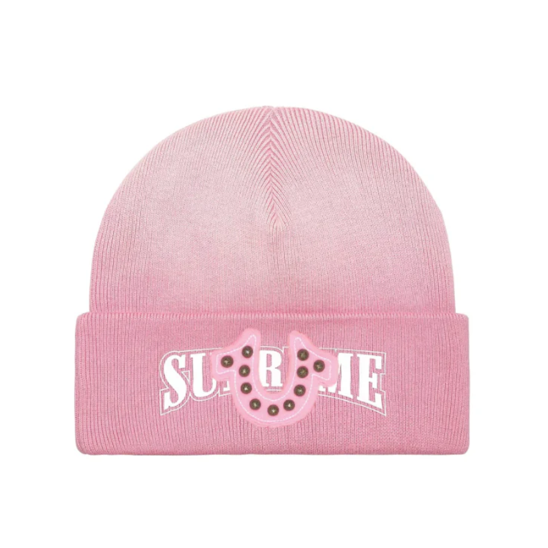 Supreme True Religion Beanie różowe czapka z logo N-Hype
