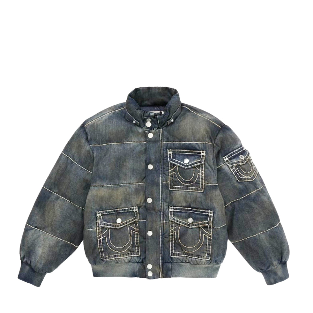 Supreme True Religion Puffer Jacket Dirty Indigo N-Hype streetwear fashion icon