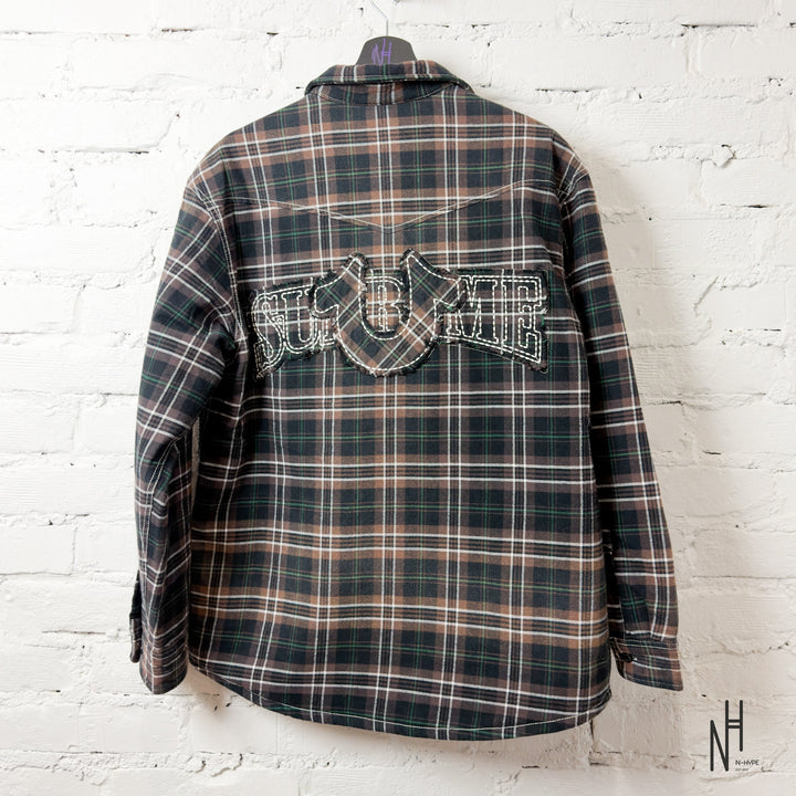 Supreme True Religion Quilted Lined Plaid Flannel Shirt Black N-Hype