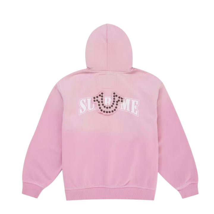 Supreme True Religion Zip Up Hooded Sweatshirt różowy N-Hype.