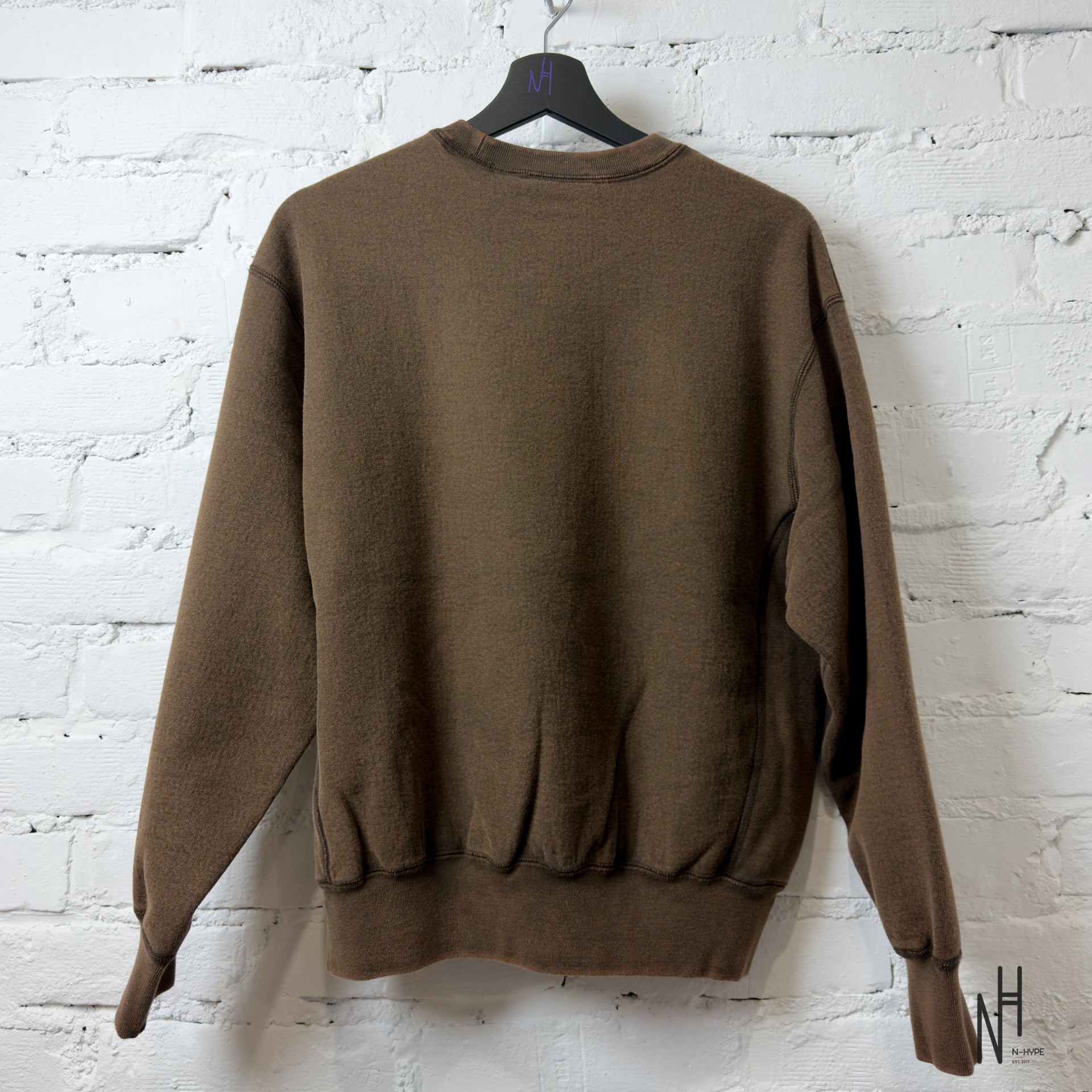 Supreme Washed Box Logo Crewneck Brown | N-Hype